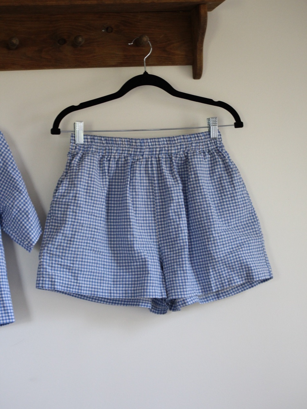 Gingham Blue Cotton Top and Shorts Set - Picture 3 of 5